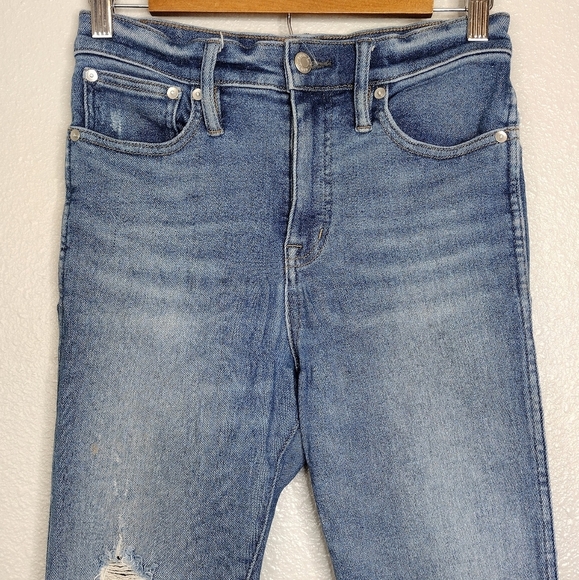 Point Sur Women's Denim Distressed High Tower Straight Jeans Size 27P - Picture 3 of 16